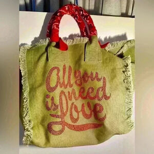 Hipchik Couture Canvas tote bag All You Need is Love